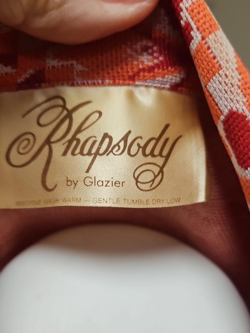 Vtg 70s Belted Blazer Jacket Rhapsody by Glazier Geometric Opt Art Top - Picture 3 of 11